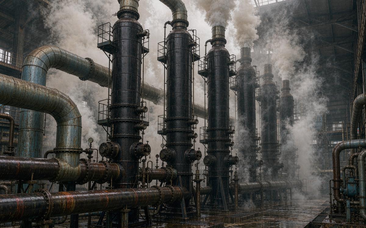 Black liquor evaporator bodies and vapour ducts